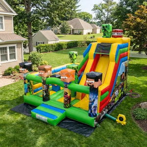 Château gonflable commercial pour enfants, avec toboggan et souffleur, idéal pour les fêtes en extérieur - Product Image 3