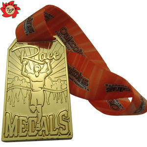 奖牌制造商批发廉价定制设计高品质锌合金3D镀金金属运动比赛奖牌丝带 - Product Image 6