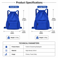 Sac à dos à cordon personnalisé OEM pour enfants, en polyester, 20-38L, imperméable, portable, multifonction, taille personnalisable