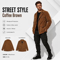 Veste coupe-vent Safari Urbane à boutons, personnalisable haut de gamme, fermeture simple boutonnage, toile teinte