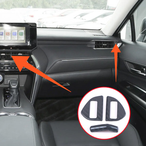 Patch de sortie d'air avant en acier inoxydable et fibre de carbone, accessoires de décoration intérieure de voiture pour Toyota Harrier <span class=keywords><strong>2022</strong></span> - Product Image 2