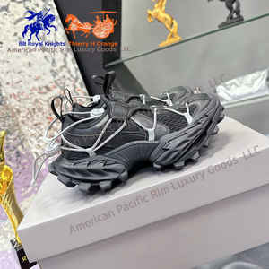 Zapatillas Deportivas Blancas con Detalles Naranjas, para Senderismo, con Parte Superior de Malla Transpirable, Suela Gruesa Antideslizante, Casuales, para Exteriores, Estilo Balenciaga - Product Image 6