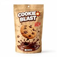 Sacs personnalisés pour biscuits, pochettes refermables en PET/PE, emballage stand-up avec trou de suspension rond