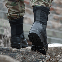Bottes d'été pour l'extérieur, respirantes, en mesh, bottes tactiques pour hommes et femmes, noires, à tige haute, légères
