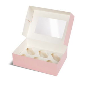 Custom dolce cibo biscotto macaron ciambelle scatola da forno kuchenbox trattare pasticcini al pascolo scatole di biscotti <span class=keywords><strong>rosa</strong></span> con coperchio trasparente - Product Image 2