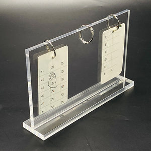 Portamenús Acrílico con Anillas, Soporte <span class=keywords><strong>de</strong></span> Exhibición Transparente para Mesa, para Menús <span class=keywords><strong>de</strong></span> Comida y <span class=keywords><strong>Bebidas</strong></span> en Restaurantes, Cafés y Bares - Product Image 2