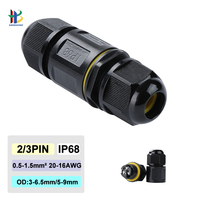 Conector de Cable Compacto IP68 de 2 y 3 Pines para Iluminación LED Exterior, Enchufe de Cable Impermeable de Alto Voltaje de 17.5A