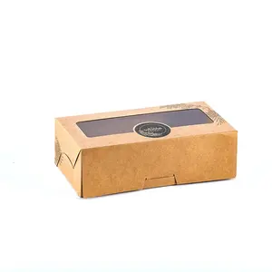 Schneller Versand Lebensmittel qualität Backen Takeout Donuts Karton Windows Clear Lid Box Cupcake Verpackung Gebäck Kuchen boxen für Macaron