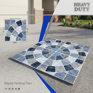 9mm Thick 400x400mm Embossed Rustic Matte Non-Slip Porcelain Digital Parking Floor Tiles Outdoor 16x16 - Product Image 2