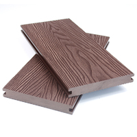 Papan Dek Komposit Kayu Plastik Luar Ruangan Tekstur Kayu Lantai Murah Kayu Keras Buatan WPC Decking