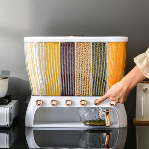 <span class=keywords><strong>Distributeur</strong></span> de céréales grossières WANUO 10 kg pour cuisine, alimentation saine, 6 compartiments, <span class=keywords><strong>distributeur</strong></span> automatique de céréales pour cuisine - Product Image 1