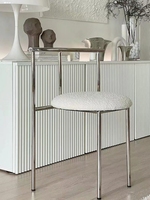 Chaise de salle à manger en acier inoxydable pour la maison, chaise moderne pour la chambre des filles, coiffeuse de maquillage, design vintage