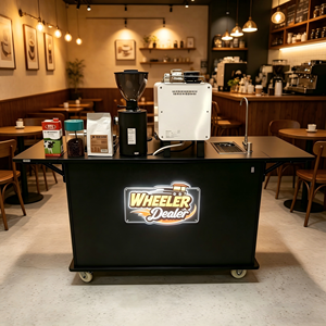 Rak <span class=keywords><strong>Display</strong></span> Pub Berdiri Sendiri dengan Lampu LED, Meja Bar Kopi, Etalase Minuman Koktail untuk Restoran dan Acara - Product Image 2