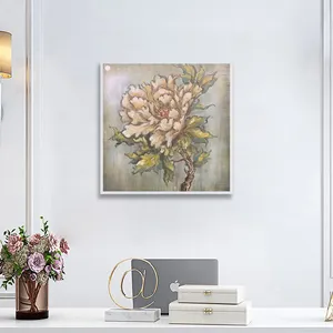 家居装饰大玫瑰手绘油画帆布壁画艺术作品抽象画带花