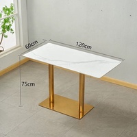 Table de luxe légère en plaque de roche restauration rapide café en plaque de roche table et chaise combinaison magasin de thé au lait longue table et chaise carrées