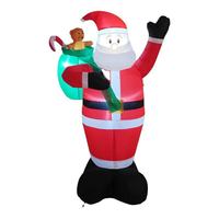 Décorations de fête de Noël, Père Noël mignon en dessin animé éclairé par LED, modèle gonflable personnalisable