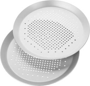 Plaques à pizza rondes en alliage d'aluminium avec trous, plaque de cuisson perforée de qualité alimentaire pour la maison, le restaurant, la cuisine, outil de cuisson - Product Image 1