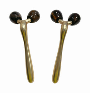 3D Facial <b>Massage</b> Natural Stone Anti Aging Facial Massager Tiger's Eye Stone Facial 3D Jade <b>Roller</b> - Product Image 1