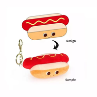 Porte-clés en peluche personnalisé en forme de nourriture adorable hamburger jouet en peluche idée cadeau parfaite porte-clés en peluche mignon
