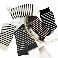 Chaussettes pour femmes style automne, sans coutures, rayées Maillard, mi-mollet, amples, 15 % élasthanne, 85 % coton, absorbantes, polyvalentes