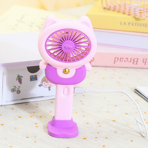 Ventilador de mano con diseño de gato de dibujos animados, dispositivo de refrigeración portátil de 5W con alimentación USB recargable para uso en interiores y exteriores - Product Image 4