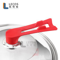 LECOS Usine Vente Directe Cuisine Wok Couvercle Marmites Anneau Casserole Dôme Poignée Silicone Acier Inoxydable Couvercle Verre Trempé