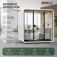 Cabine de réunion insonorisée mobile, modulaire, pour plusieurs personnes, avec structure en aluminium, espace de travail moderne