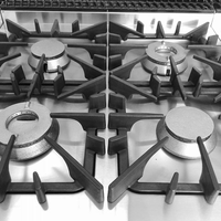 Cuisinière à gaz professionnelle Vansenk à 4 brûleurs en acier inoxydable avec four électrique, mode économie d'énergie et garantie de 1 an sur les pièces