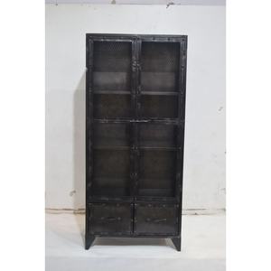 ตู้เก็บของเหล็กสไตล์วินเทจเรโทรอุตสาหกรรม ประตูตาข่ายเหล็ก ขนาดใหญ่ ตู้เสื้อผ้าสำหรับห้องนอน อพาร์ทเมนต์ บ้านไร่ โรงเรียน - Product Image 2