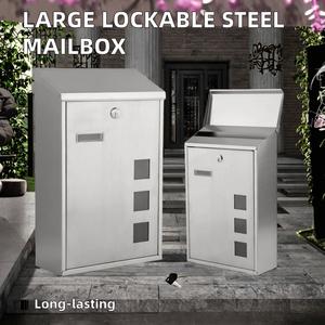 Buzón de Correos de Acero Inoxidable Grande, Montado en la Pared, con Recubrimiento en Polvo, Duradero, con Cerradura, Resistente a la Intemperie, para Paquetes - Product Image 2