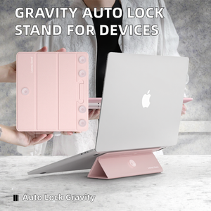 Gravity X-World Portable Auto Locking Multifunction Storage <b>Stand</b> for Laptops <b>Tablets</b> iPad & Phones Vertical Laptop <b>Stand</b> - Product Image 2