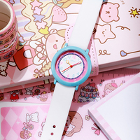 Jam tangan silikon wanita, arloji relojes logo kustom untuk murid perempuan