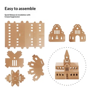 Château de Noël en papier à construire soi-même pour enfants de maternelle, à assembler et à peindre - Product Image 2