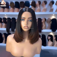 Peluca Bob de Corte en Capas 1B/Marrón con Cierre de Encaje HD 5x5, Cabello Humano Virgen Brasileño Doble Trama, Pre-Desplumada para Mujeres