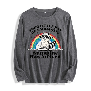 Tela suave "Your Little Ray of Sarcastic Sunshine Raccoon Graphic" Camiseta <span class=keywords><strong>de</strong></span> manga larga Multi colores - Product Image 2