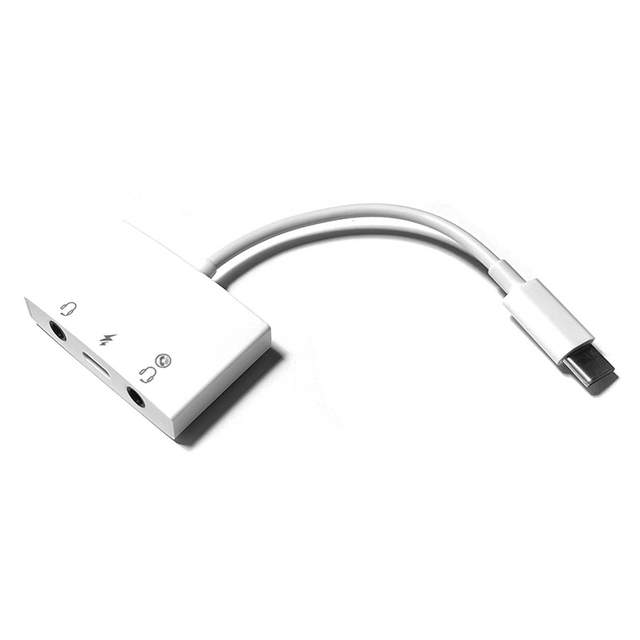 3 In1 USB C Sound Card HUB Type-C External Stereo Sound Adapter Converter 3.5mm Audio Live Broadcast for Phone Laptop