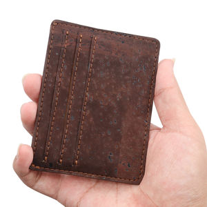 Schlanke Porta fogli Carte Credito Vera Pelle Uomo In Pelle Rfid Porta Carte Titolare Cuoio Di Sughero - Product Image 5