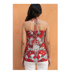 Kurti de Verano para Mujer, Estampado, con Cuello Halter, Ligero, de Algodón, Estilo Étnico Informal, Top de Moda para Uso Diario, Suministro Directo de Fábrica - Product Image 3