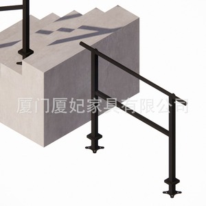 <b>Stair</b> <b>Handrail</b> Carbon Steel Black Height Adjustable For Indoor Outdoor Use - Product Image 2