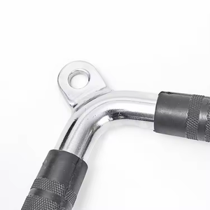 Barra de Tríceps de Acero Cromado con Superficie de TPR, 590x220mm, Eje de 25.4mm, Accesorios de Gimnasio para Entrenamiento de Fuerza - Product Image 3