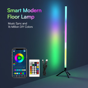 Simple Modern RGBIC Corner Floor Lamp Minimalist Design with APP Remote Control <b>Smart</b> LED Ambient Light Sync to Music - Product Image 4