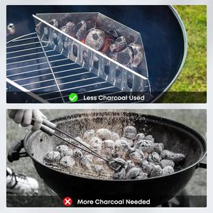SEB Compatible avec les grills <span class=keywords><strong>Weber</strong></span>, paniers à charbon de bois profilés robustes (2 pièces), support durable pour charbon de bois pour la cuisson en extérieur - Product Image 3