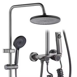 Juego <span class=keywords><strong>de</strong></span> <span class=keywords><strong>Ducha</strong></span> <span class=keywords><strong>de</strong></span> Latón <span class=keywords><strong>de</strong></span> Alta Presión Multifuncional Moderno Color Gris Pistola <span class=keywords><strong>de</strong></span> Tiktok, Venta al por Mayor <span class=keywords><strong>de</strong></span> Fábrica - Product Image 1