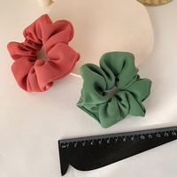 Set Ikat Rambut Kuncir Kuda Berkualitas Tinggi, Ukuran Besar, Warna Solid, Bahan Kain, untuk Wanita