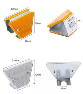 Delineateurs de sécurité routière en plastique, barrières, réflecteurs, marques routières, à énergie solaire, haute visibilité, blanc/jaune - Product Image 3