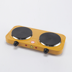 Grande <span class=keywords><strong>Plaque</strong></span> <span class=keywords><strong>Chauffante</strong></span> Électrique Double Brûleur (Avec Couvercle), Cuiseur Électrique Solide avec Chauffage en Fonte - Product Image 1