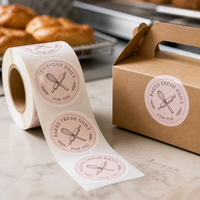 Rouleaux d'étiquettes personnalisées pour saveurs, noms imprimés de produits de boulangerie, autocollants d'emballage auto-adhésifs, conception de logo de magasin