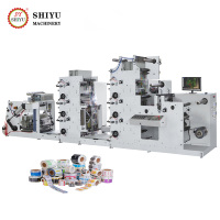 Machine d'impression flexographique automatique haute vitesse 320 mm 2 4 6 couleurs UV pour étiquettes autocollantes en rouleau