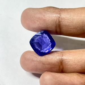 Zafiro Azul Cultivado en Laboratorio, Forma Cojín, Sintético, Facetado, Color Violeta Intenso, Piedras Preciosas Sueltas para Joyería, Cristal Creado - Product Image 2