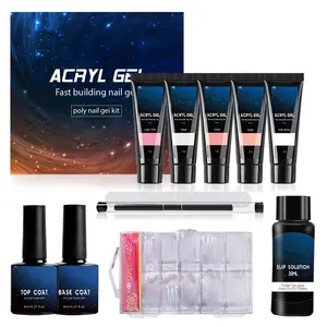 Produtos acrílico profissional de gel de 10 cores, super transparente, led/uv, para unhas de gel, construtor, extensão de unhas para atacado